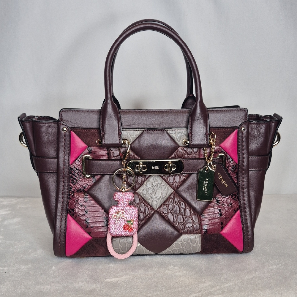Coach Swagger Leather Patchwork Tote Handbag With… - image 2